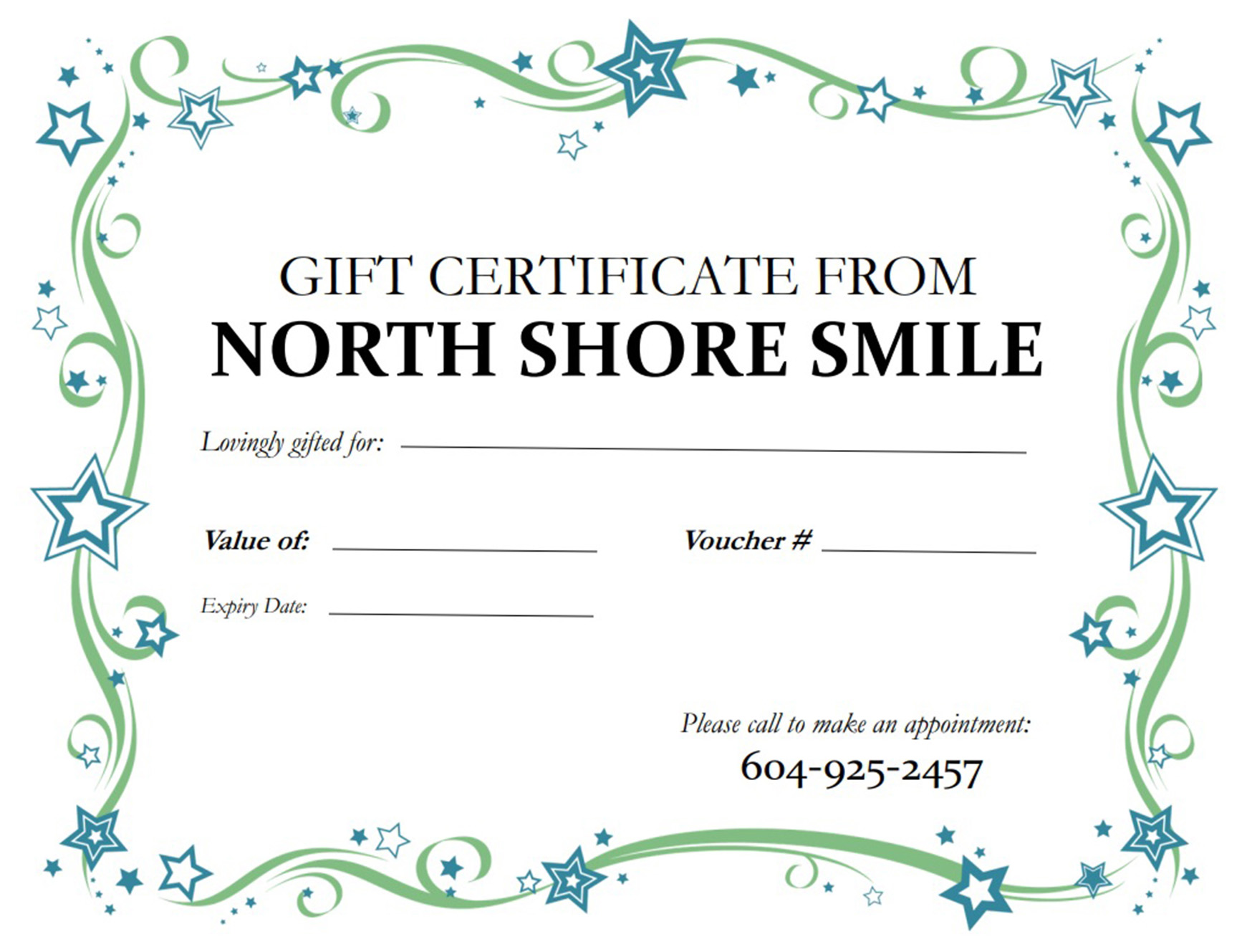 Gift Certificate voucher sample
