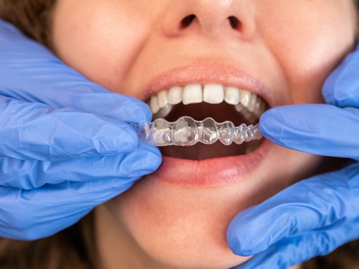 Front teeth with invisalign